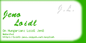 jeno loidl business card